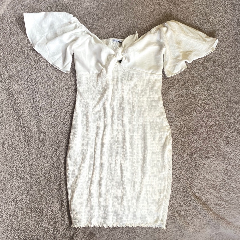 NWT White Smocked Mini Dress